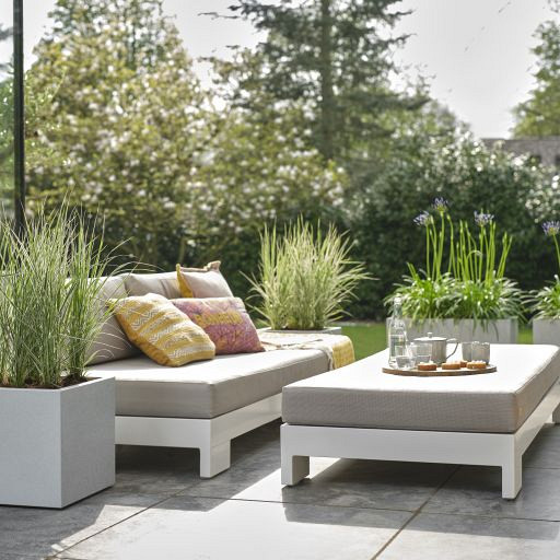 Elho vivo next vierkant 40 living concrete (lxbxh) 39x40x38 cm + wielen