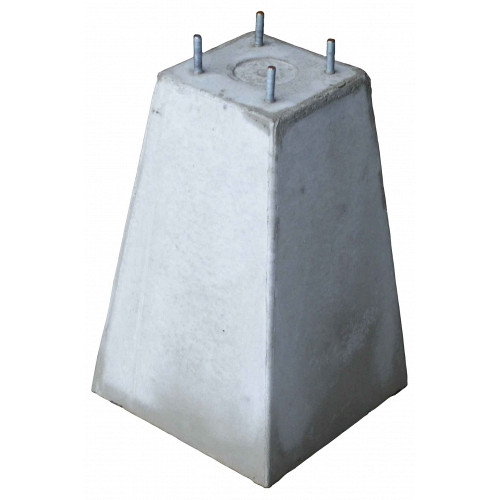 Poer (18x18)x(30x30)x45 cm + 4 draadeind M10 (hoh 11cm)