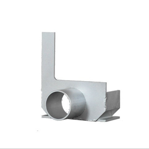 Sleufgoot aluminium Sidedrain/75 eindstuk links + uitloop 50 mm