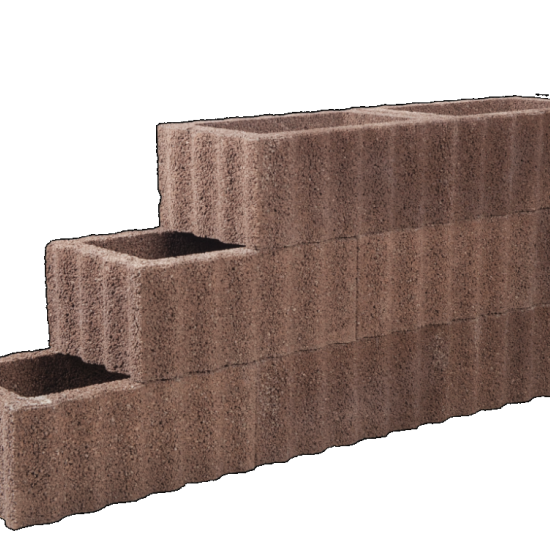 Rechthoekflor Bruin/Rood 60x40x25