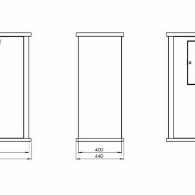 Gepoedercoat staal brievenbus Type L-RAL9005 (zwart)