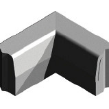 Trottoirband hoekblok 13/15x25 90° inw. grijs vis