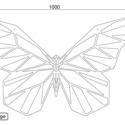 Cortenstaal wanddecoratie Butterfly 2.0-Large
