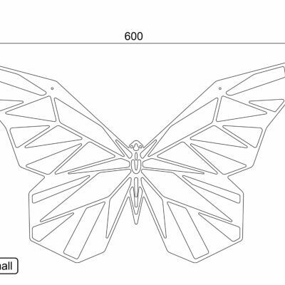 Cortenstaal wanddecoratie Butterfly 2.0-Small