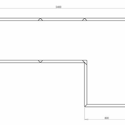 Cortenstaal plantenbak Hoekopstelling 240x160x80cm hoogte=30cm opties=bodemplaat