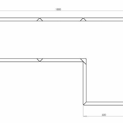 Cortenstaal plantenbak Hoekopstelling 180x120x60cm hoogte=80cm opties=bodemplaat