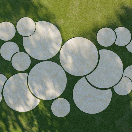 Keramische staptegel TD Decor rond Ø120x2 cm Dunes - model B