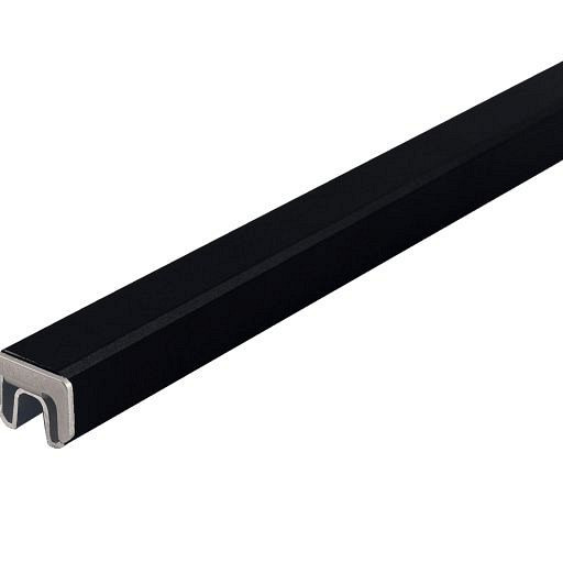 Aluminium bovenlijst laag model (tbv rabbat) Zwart  9005