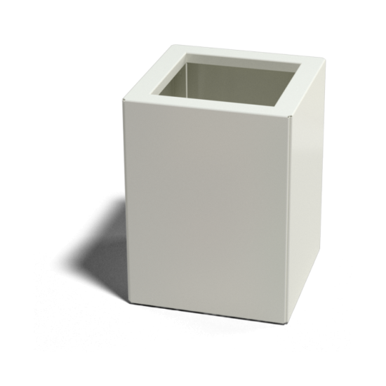 Gepoedercoat staal plantenbak Vierkant 30x30 hoogte=40cmkleur=RAL7016  opties=bodemplaat + (8) voeten