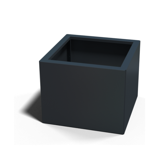 Gepoedercoat staal plantenbak Vierkant 30x30 hoogte=40cmkleur=RAL7016  opties=bodemplaat + (8) voeten