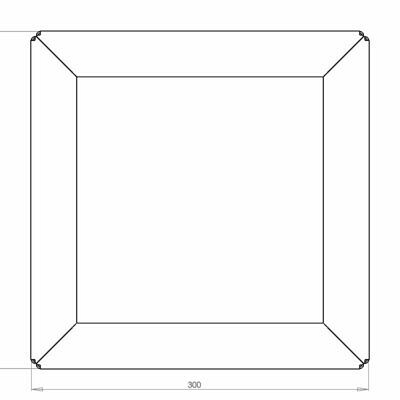Gepoedercoat staal plantenbak Vierkant 30x30 hoogte=40cmkleur=RAL7016  opties=bodemplaat + (8) voeten