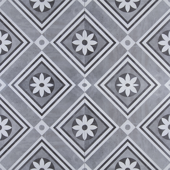 GeoCeramica® topplaat 60x60x1 Concreet Flower Decor