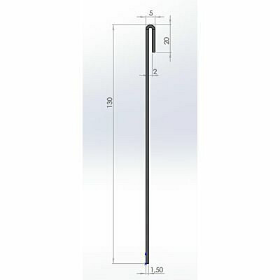 Cortenstaal kantopsluiting geplet 130mm (lengte 150cm)