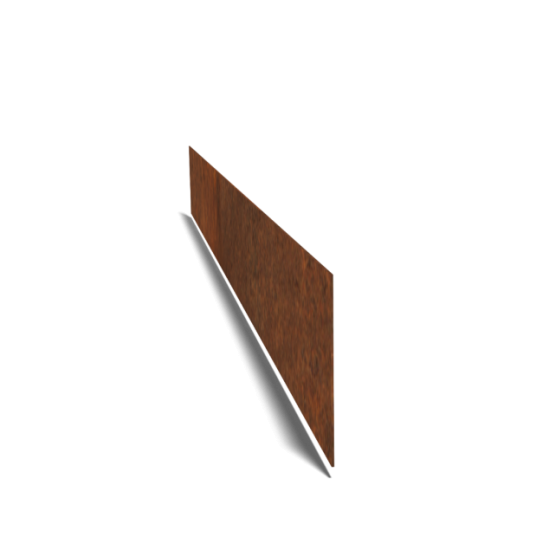 Cortenstaal kantopsluiting recht 250mm (lengte 150cm)