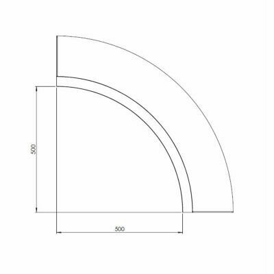Cortenstaal keerwand binnenbocht 50x50cm (hoogte 50cm)