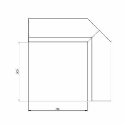 Cortenstaal keerwand binnenhoek 50x50cm (hoogte 40cm)