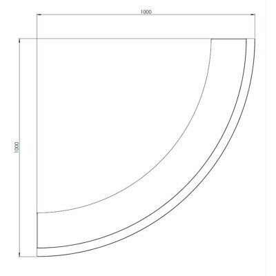 Cortenstaal keerwand buitenbocht 100x100cm (hoogte 40cm)