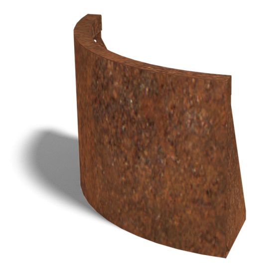 Cortenstaal keerwand buitenbocht 50x50cm (hoogte 40cm)