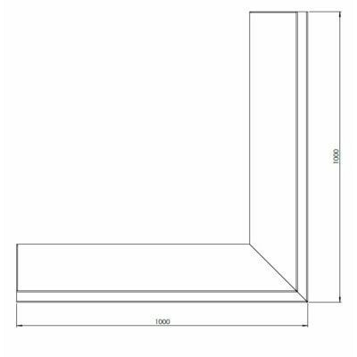 Cortenstaal keerwand buitenhoek 100x100cm (hoogte 30cm)