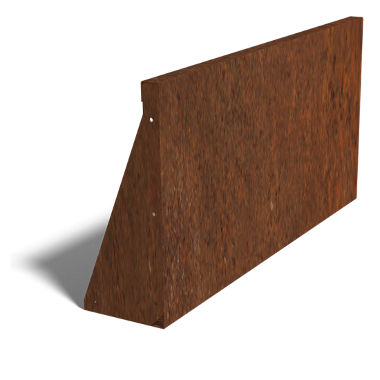 Cortenstaal keerwand recht 100cm (hoogte 50cm)