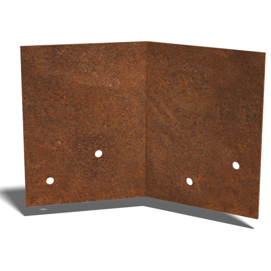 Cortenstaal koppelplaat 45º groot