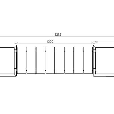 Cortenstaal met Bankje Rechthoek opties=bodemplaat