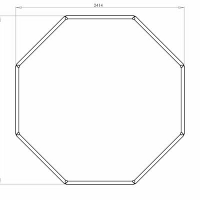 Cortenstaal plantenbak Achthoek 100 hoogte=50cm