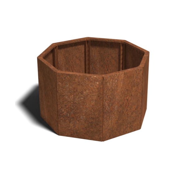 Cortenstaal plantenbak Achthoek 40 hoogte=60cm