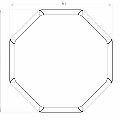 Cortenstaal plantenbak Achthoek 40 hoogte=40cm