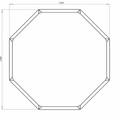 Cortenstaal plantenbak Achthoek 60 hoogte=60cm