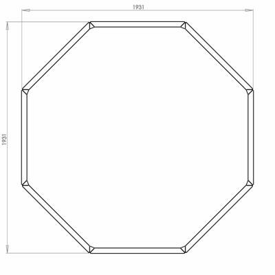Cortenstaal plantenbak Achthoek 80 hoogte=80cm