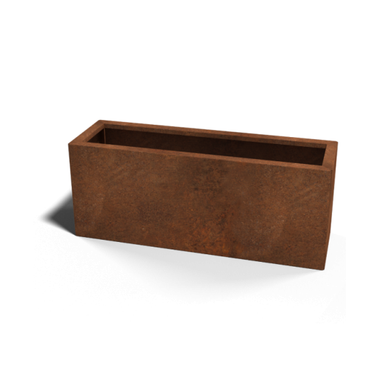 Cortenstaal plantenbak Rechthoek 30x100 hoogte=40cm opties=geen bodemplaat