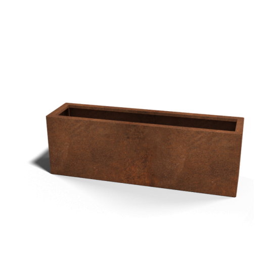 Cortenstaal plantenbak Rechthoek 30x120 hoogte=40cm opties=bodemplaat