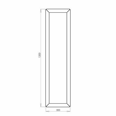 Cortenstaal plantenbak Rechthoek 30x120 hoogte=80cm opties=geen bodemplaat