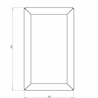 Cortenstaal plantenbak Rechthoek 30x50 hoogte=80cm opties=geen bodemplaat