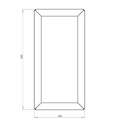 Cortenstaal plantenbak Rechthoek 30x60 hoogte=40cm opties=bodemplaat + (8) voeten