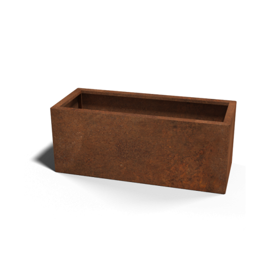 Cortenstaal plantenbak Rechthoek 40x100 hoogte=40cm opties=bodemplaat