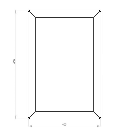Cortenstaal plantenbak Rechthoek 40x60 hoogte=40cm opties=bodemplaat + (8) voeten