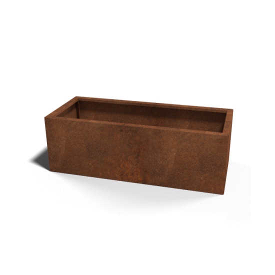 Cortenstaal plantenbak Rechthoek 50x120 hoogte=60cm opties=geen bodemplaat