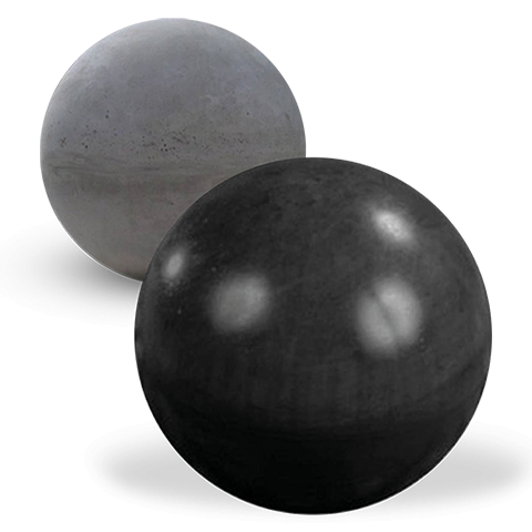 bol voor paalmuts rond 20 zwart beton