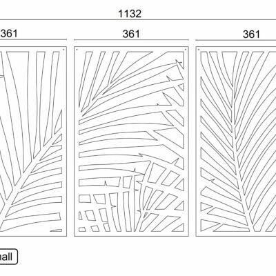Cortenstaal wanddecoratie Ferns 3-parts-Small