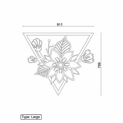 Cortenstaal wanddecoratie Flower 1.0-Large