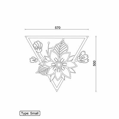 Cortenstaal wanddecoratie Flower 1.0-Small