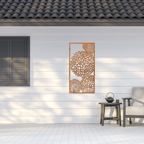 Cortenstaal wanddecoratie Flower 2.0-Large