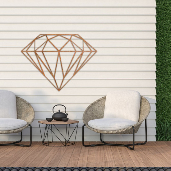 Cortenstaal wanddecoratie Diamond-Large