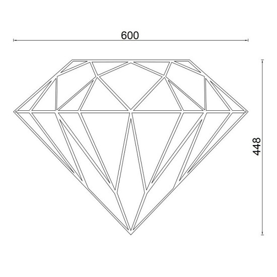 Cortenstaal wanddecoratie Diamond-Small