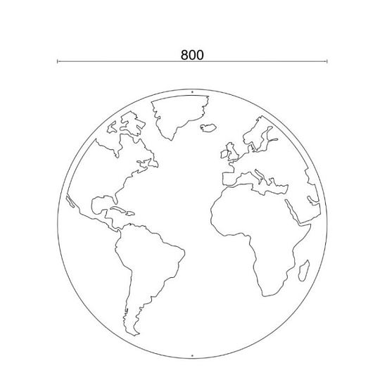 Cortenstaal wanddecoratie Globe-Large