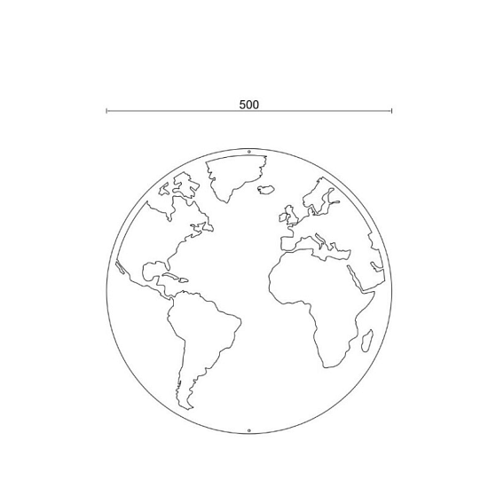Cortenstaal wanddecoratie Globe-Small