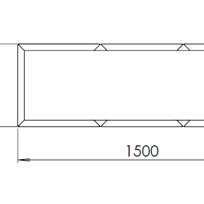 Cortenstaal plantenbak Rechthoek XL 150x50 hoogte=30cm opties=bodemplaat