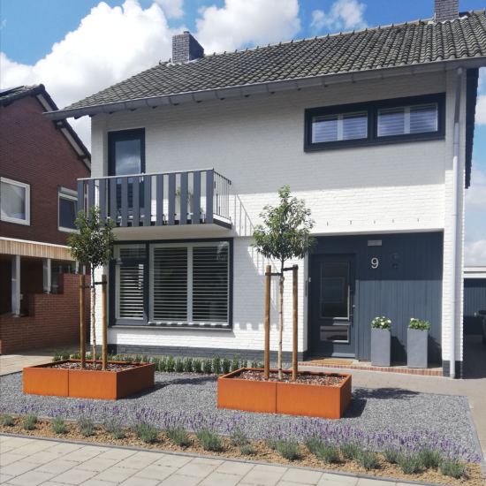 Cortenstaal plantenbak Rechthoek XL 160x100 hoogte=30cm opties=geen bodemplaat